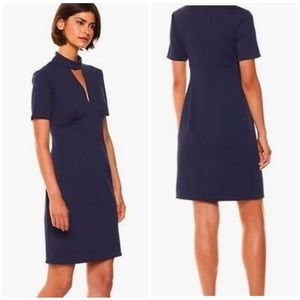 Trina Turk Indigo Blue Camari Choker Neck Sheath Dress Size 4